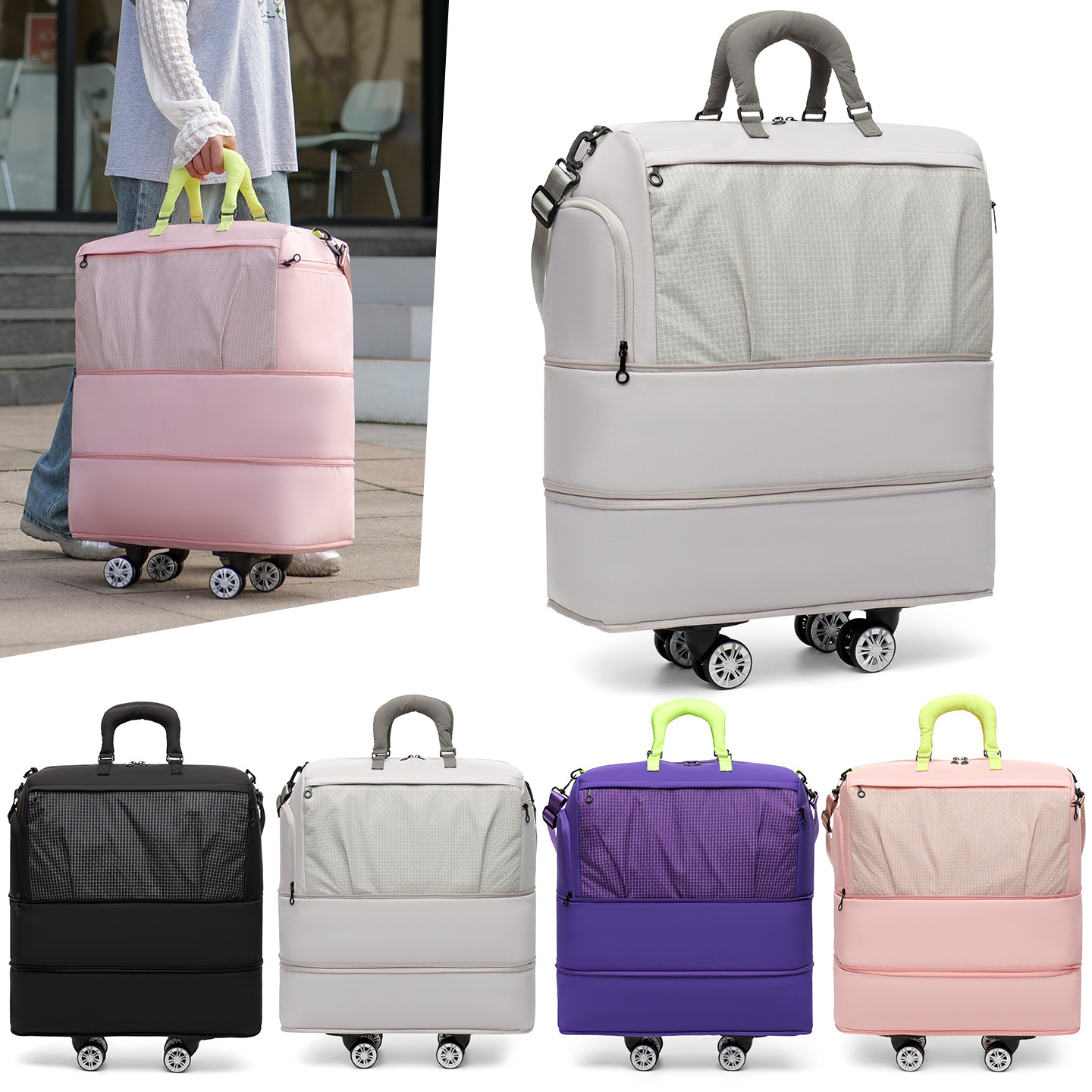 Women'S Kipling Bags - Valise à roulettes unisexe grande capacité