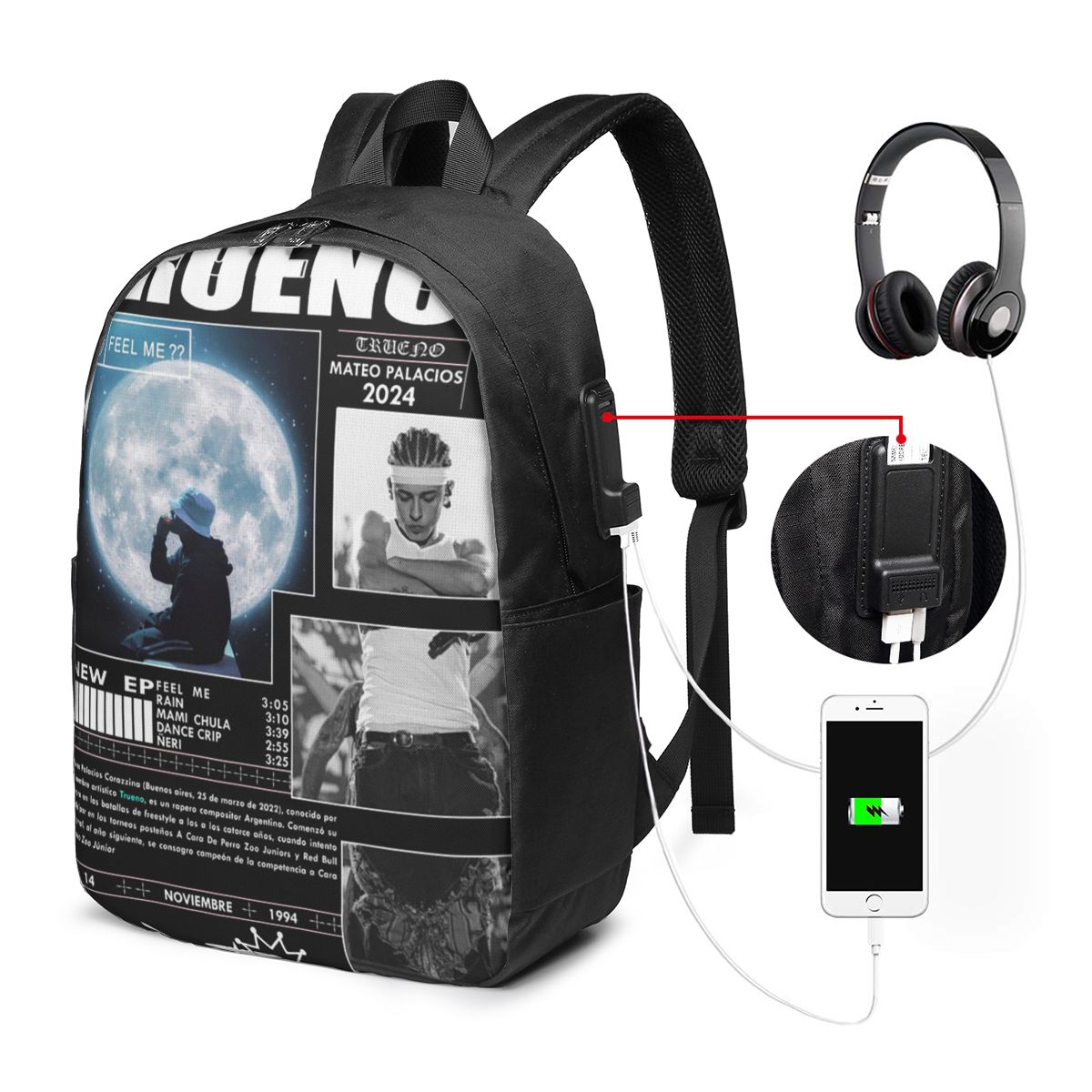 Women Bags For College - Sac à dos Hip Hop Trueno