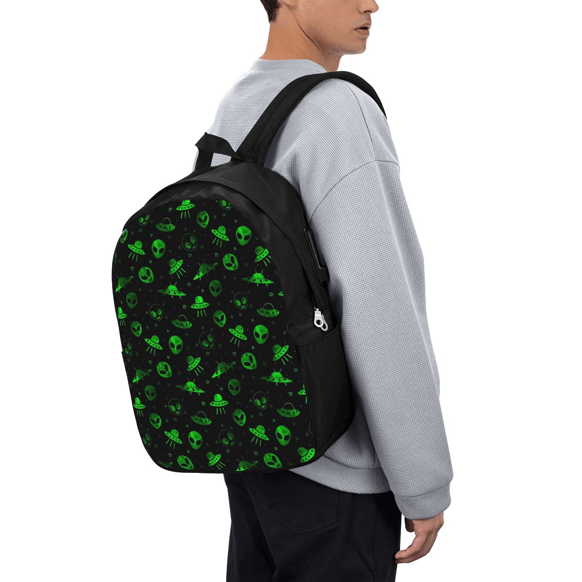 Women Bags For College - Sac à dos à motif d'aliens