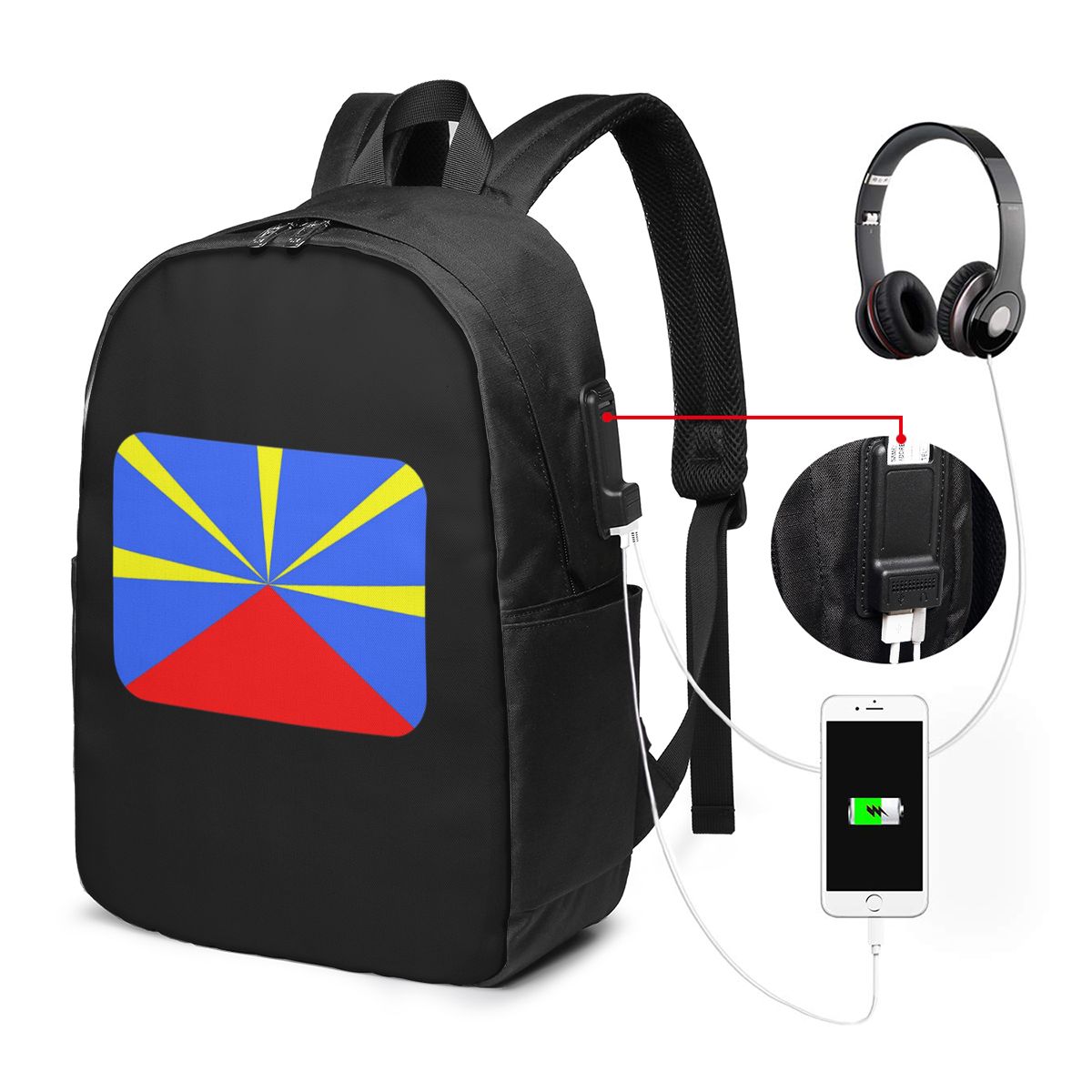 Women Bags For College - Sac à dos avec drapeau de