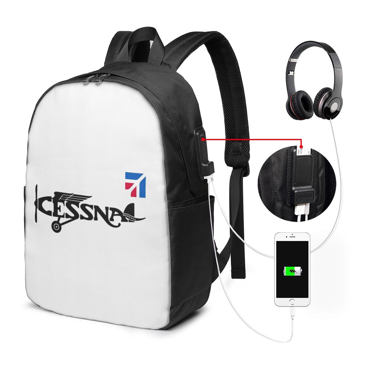 Sac à dos avec logo Cessna, sa - Women Bags For College avis et prix