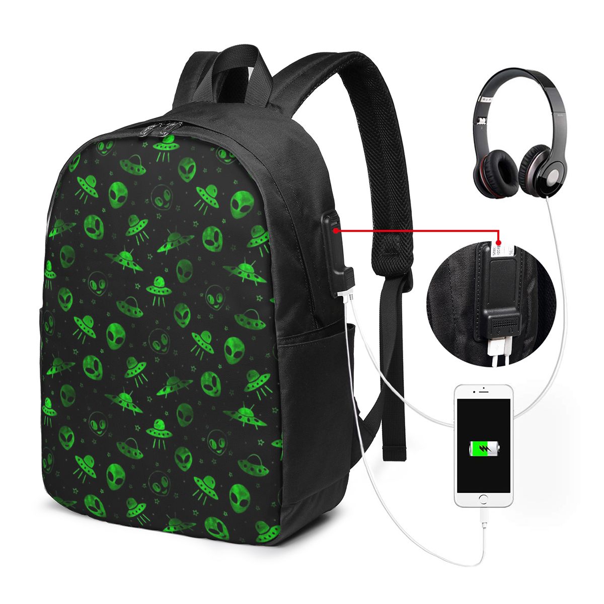 Sac à dos à motif d'aliens et  - Women Bags For College avis et prix
